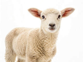 Young Lamb Isolated on White Background – High-Resolution Farm Animal Image
