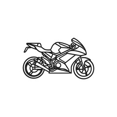 Obraz premium Sportbike Outline on Transparent Background, Racing Motorcycle, Modern Line Art
