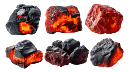 Glowing Ember: A close-up shot showcases an arrangement of intensely burning embers, their fiery essence emanating warmth and a sense of untamed power.