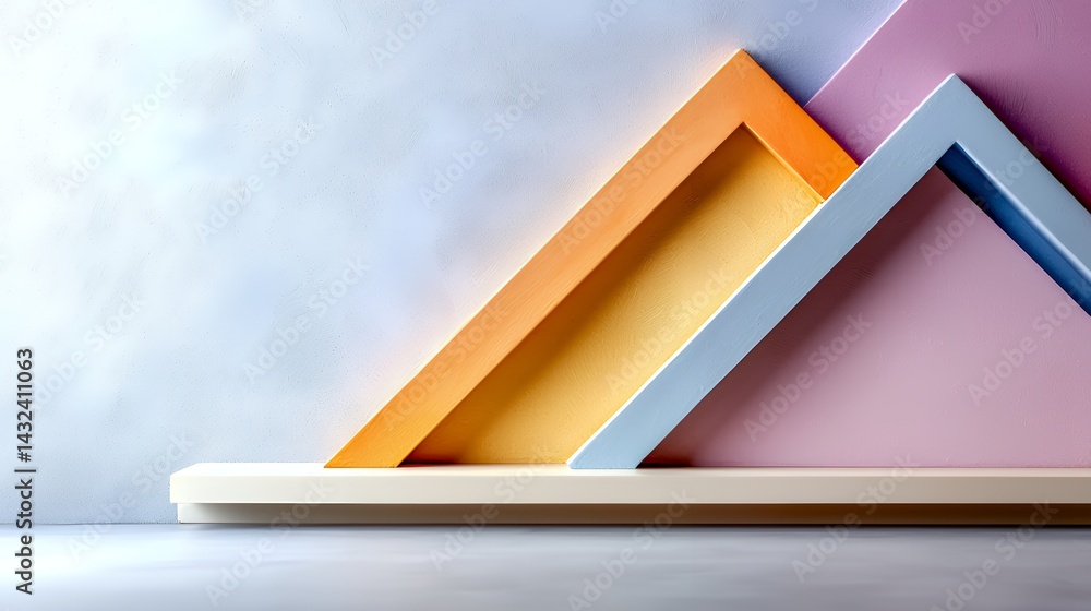 Aufkleber abstract shapes on a shelf