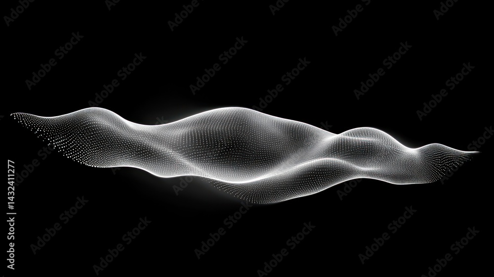Poster abstract data waveform on black background