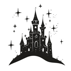 Obraz premium Creating a fairytale castle sticker fantasy realm digital art enchanted environment artistic perspective aesthetic design
