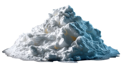 Pristine Powder Pile: An eye-level perspective showcases a pile of meticulously textured powder, evoking sensations of purity and a tangible tactile experience. 