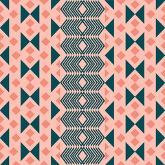 Seamless Ethnic Pattern Texture. Navajo Geometric Print, Rustic Decorative Ornament. Abstract Geometric Pattern. Native American Pattern Ornament for the Design of Clothing