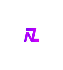 Modern Purple Gradient NZ Letter Logo Design Branding
