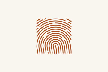 Square finger print fingerprint lock secure logo vector image
