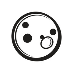 Fototapeta premium Stylized Abstract Icon with Circular Design and Bold Black Elements on Transparent Background