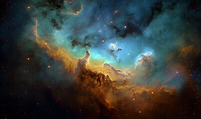 Fototapeta premium Cosmic Landscape Carina Nebula Pillars of Creation
