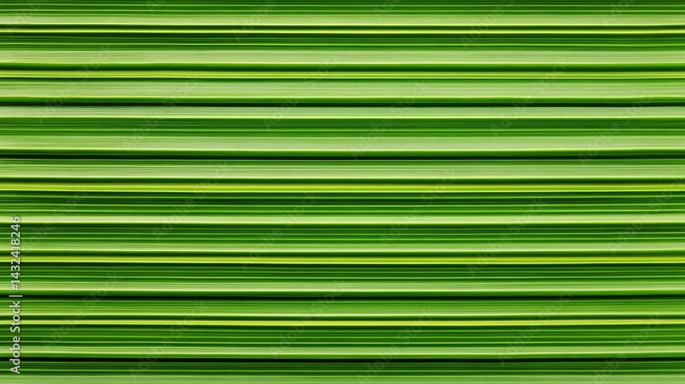 Poster a vibrant pattern of horizontal green stripes, showcasing various shades and textures, creating a dy