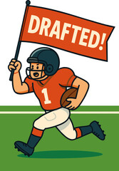 Cheerful Cartoon Football Player with 