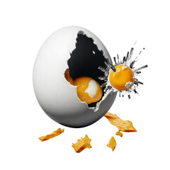 Exploding Egg, collage art isolated