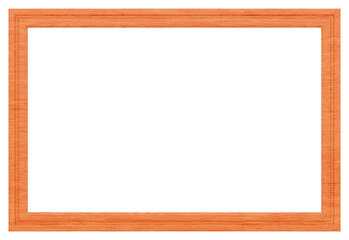 3D素材_木製の額縁_長方形_オレンジ