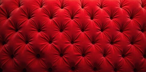 Fototapeta premium Deep red velvet upholstery, close-up textured Chesterfield pattern , stylish, furniture