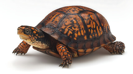 Obraz premium A brown and black turtle is laying on its back