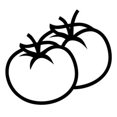 Simple Line Art of Two Tomatoes