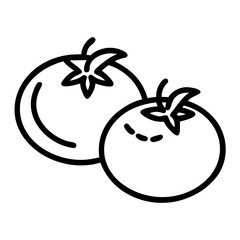Simple Line Art of Two Tomatoes