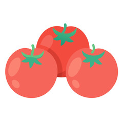 Flat Vector Illustration of Fresh Tomatoes
