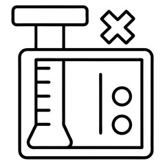 Laboratory Flask with Error Mark Vector Icon