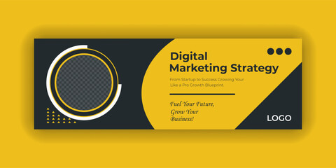 Obraz premium Digital marketing agency and corporate Facebook cover template