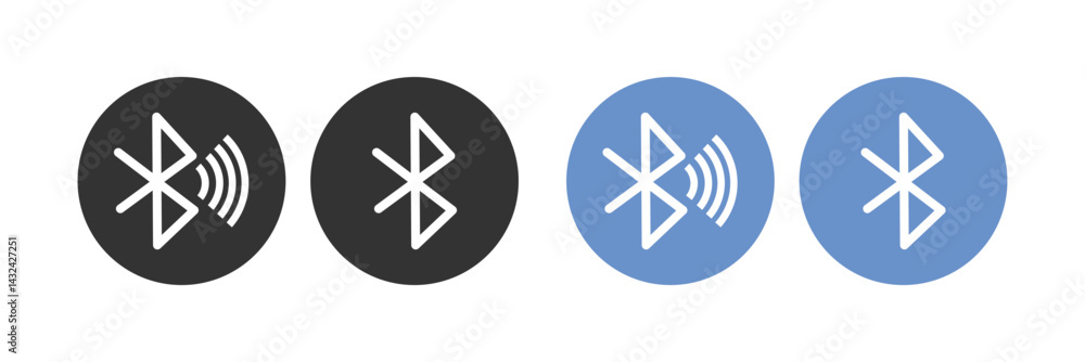 Aufkleber set of bluetooth icons in different styles isolated on a white background vector. bluetooth icon thi