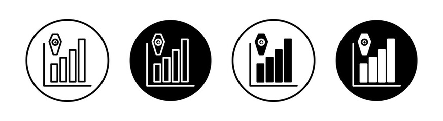 Death rate growth Simple vector icons illustrations for graphic design.
