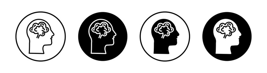 Human head with the brain Simple vector icons illustrations for graphic design.