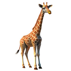 Obraz premium Giraffe: 3D Render of a Majestic African Giraffe