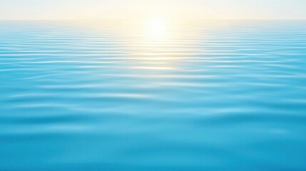 Obraz premium A serene view of calm turquoise water reflecting soft sunlight, creating a peaceful and tranquil atmosphere.