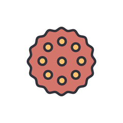 Cookies colored icons, minimalist vector illustration ,simple transparent graphic element .Isolated on white background