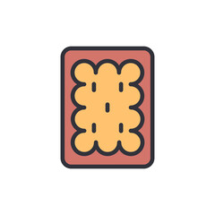 Cookies colored icons, minimalist vector illustration ,simple transparent graphic element .Isolated on white background