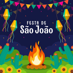 illustration flat design to celebrate sao joao festival