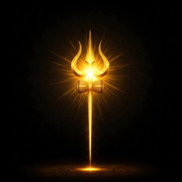 Shivji Trisul on black background | trishul Lord Shiva Indian God of Hindu, Mahadev with trisul vector illustration on dark background Digital art of Lord Shiva 4K HD Wallpape Mahashivratri Shivratri