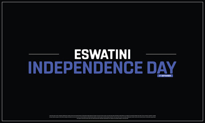 Eswatini Independence Day on a black background, Vector design of Independence Day of Eswatini, Typographic Design of Eswatini National Day, Flag typography of Eswatini