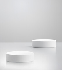 White round stand podium for placing products 3D background