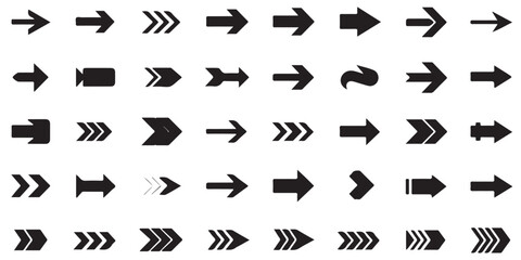 Long arrows icon.  hand drawn arrow, grunge arrow, arrows icon black vector silhouettes