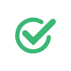 Green tick icon. Check mark icon symbols vector. sign, yes, right, Check box icon with correct, accept checkmark icon. 