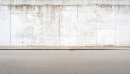 Empty concrete wall and road
