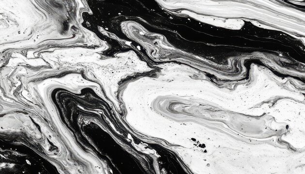Abstract swirling patterns in black, white, and gray.  Fluid, dynamic, and textured design