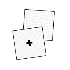 Vector Icon Sterile Gauze Cloth, for Wounds, Treatment by Doctor, First Aid Medical Equipment, Wound Dressing, line art style  