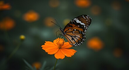 Obraz premium Butterfly on Orange Flower