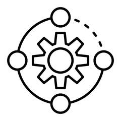 nanotechnology outline icon vector illustration