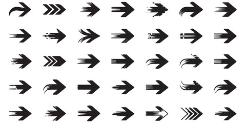 Long arrows icon.  hand drawn arrow, grunge arrow, arrows icon black vector silhouettes