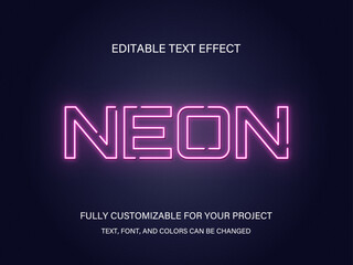 Fototapeta premium Neon Glow Editable Text Effect