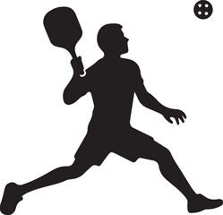playing pickleball silhouette
