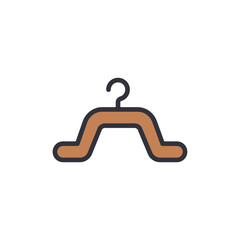 Clothes hanger colored icons, minimalist vector illustration ,simple transparent graphic element .Isolated on white background