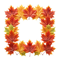 Fototapeta premium Autumn Maple Leaf Frame Border Background - Fall Foliage Design