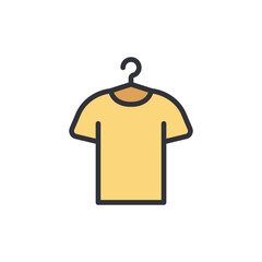 Clothes hanger colored icons, minimalist vector illustration ,simple transparent graphic element .Isolated on white background