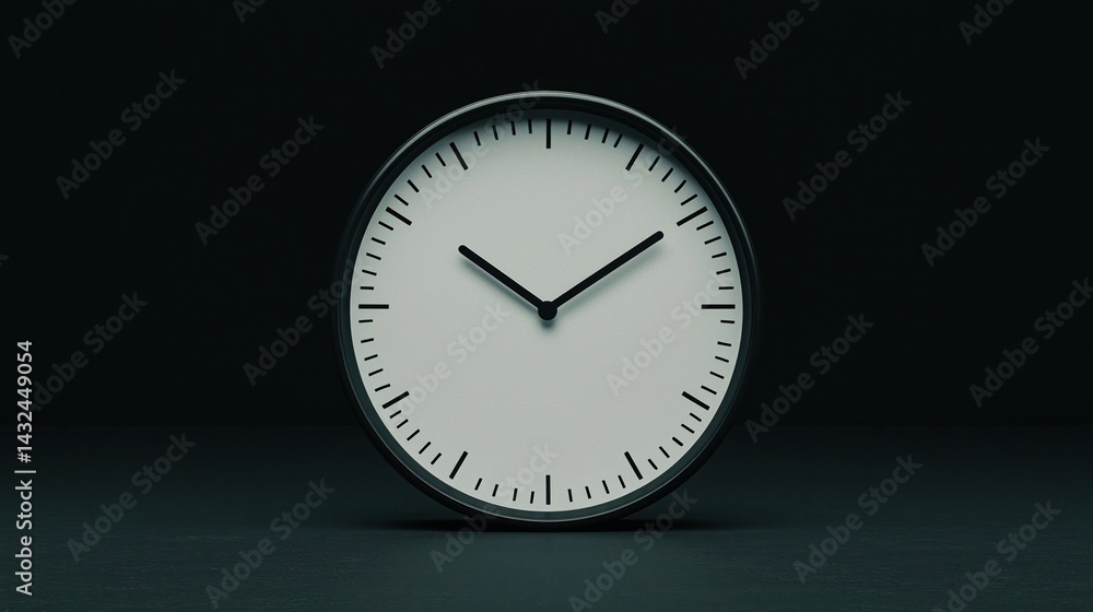 Poster a minimalist clock displays time with sleek design, emphasizing simplicity and modern aesthetics aga