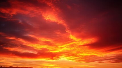 Fototapeta premium Stunning Sunset Colors in the Sky with Vibrant Hues of Red and Orange at Dusk