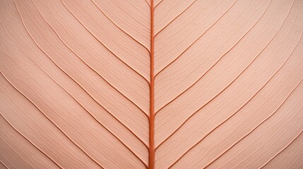 A close-up view of a delicate leaf displaying intricate veins and a subtle color gradient.